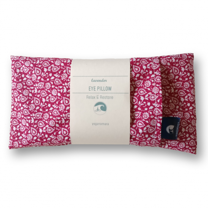 Eye pillow for relaxation, Yoga, headache migraine relief made of cotton, lavender and flaxseed