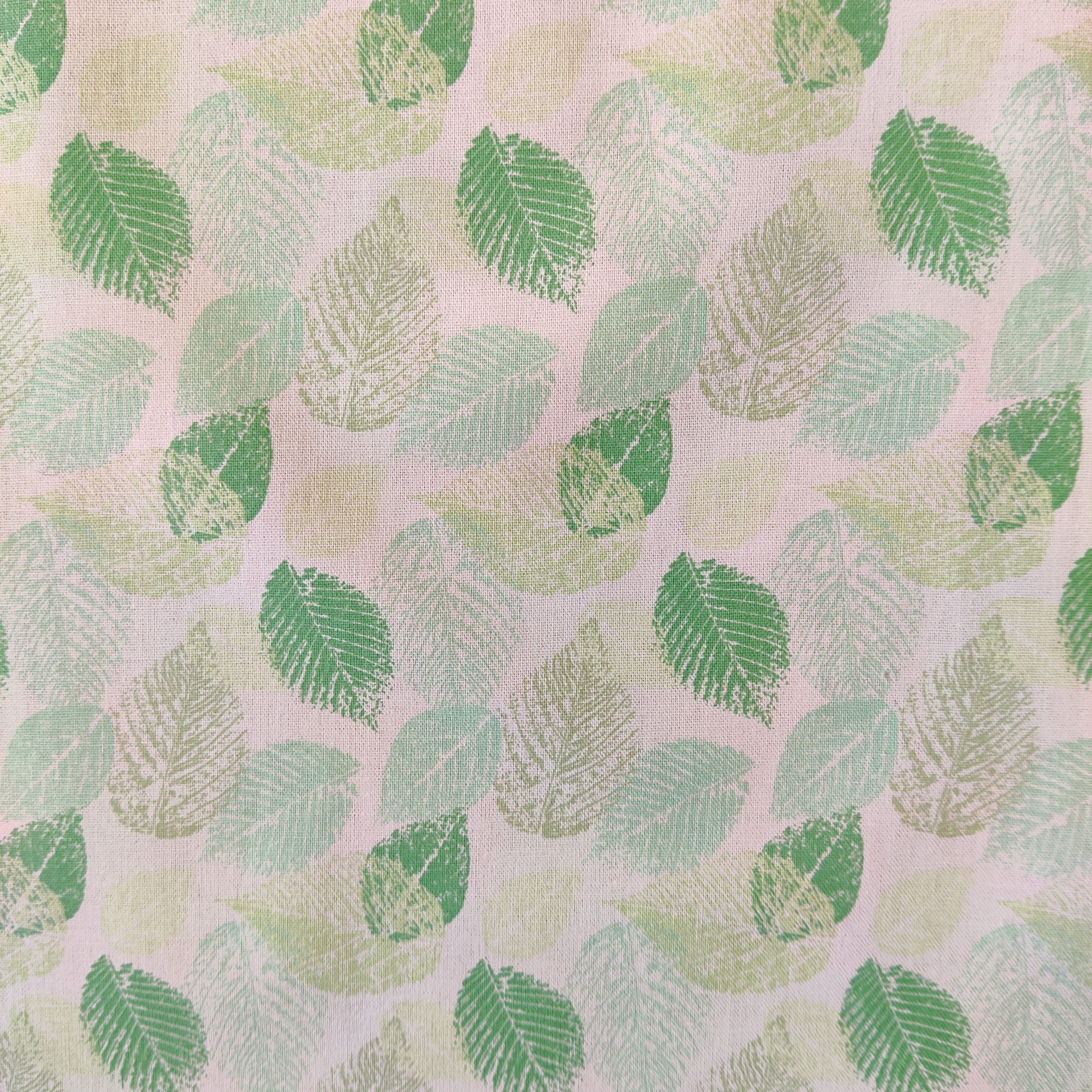 eye pillow fabric in green leaves design